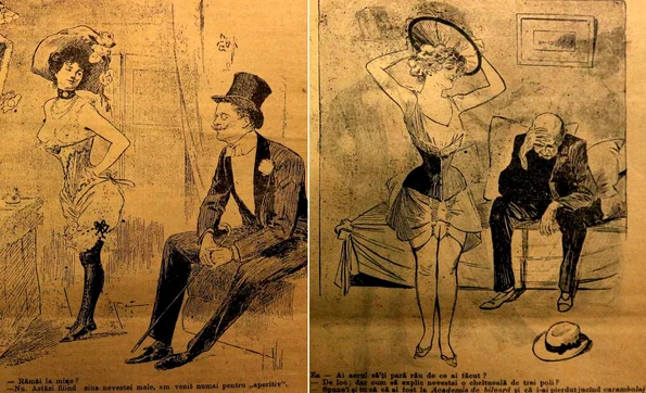 Ilustrații din Furnica: revistă umoristică săptămânală, septembrie/ octombrie 1905, ianuarie 1906 (foto: Casa Filipescu Cesianu)