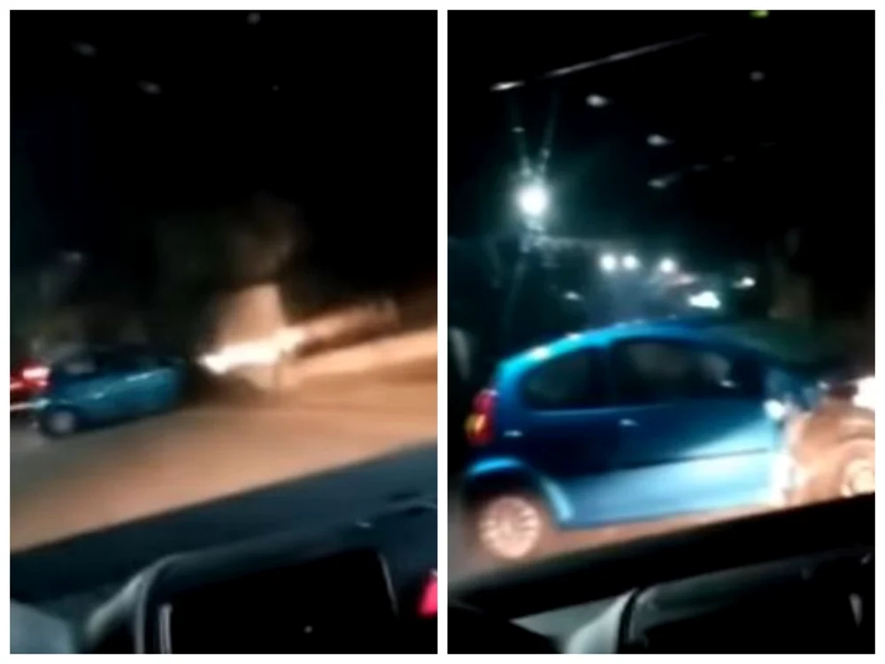 Femeia a intrat cu maşina într-un gard de beton d ela marginea şoselei