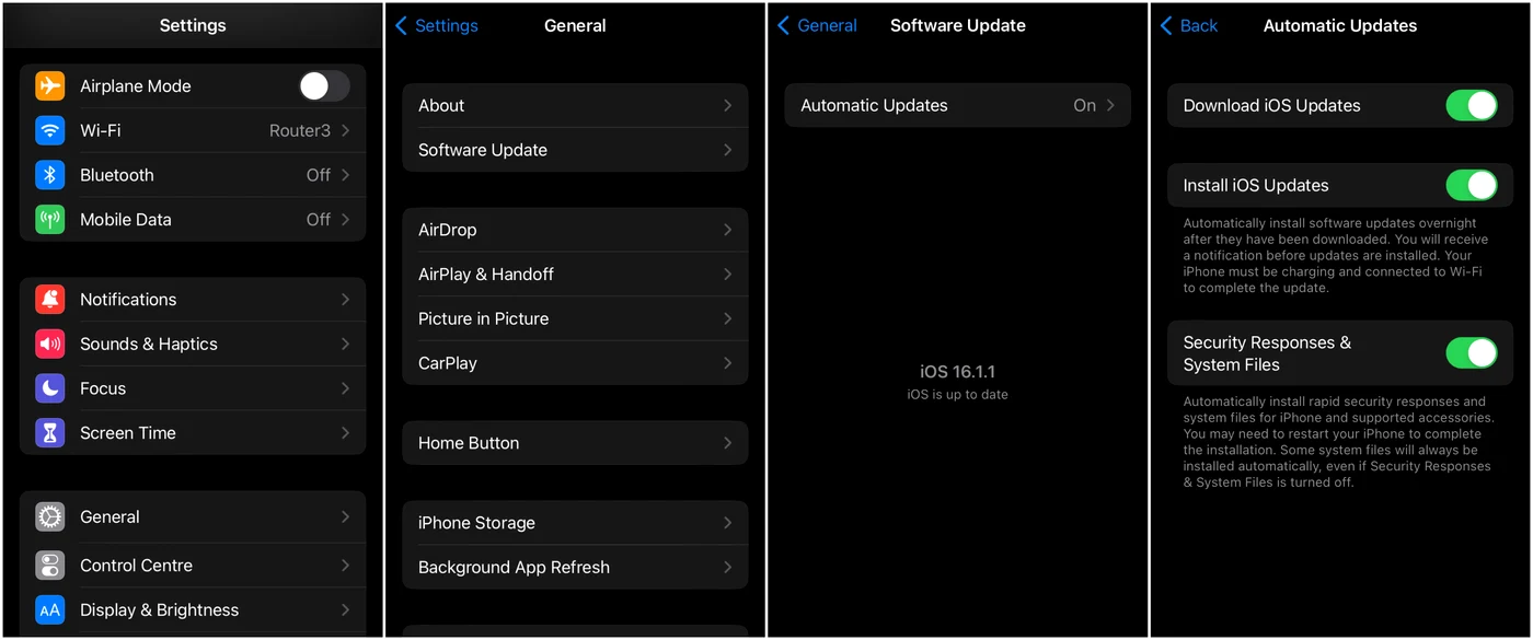Activare security response în iOS 16.1.
