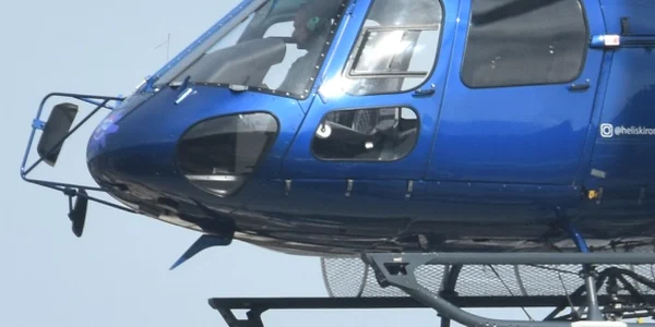 Romeo Dunca şi elicoperul FOTO Expres de Banat