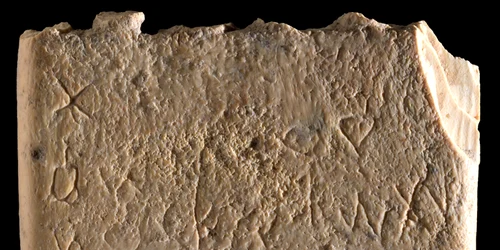 Inscripție pe un pieptăn / Foto: Dafna Gazit, Israel Antiquities Authority/eurekalert.org