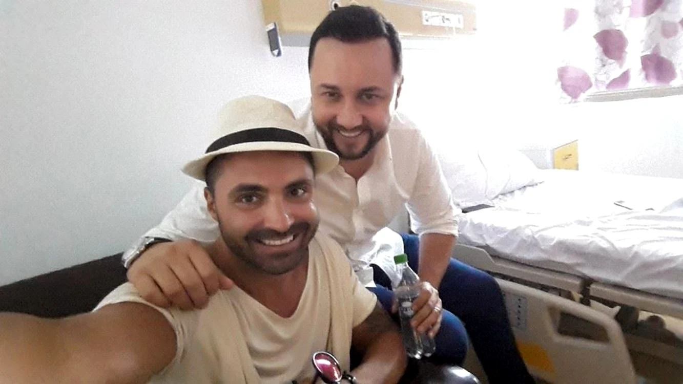 Pepe și Cătălin Măruță s-au pozat la maternitatea unde a născut Andra