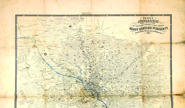 „Planul Bukureștului“ la 1852 (© Muzeul Militar Național „Regele Ferdinand I“)