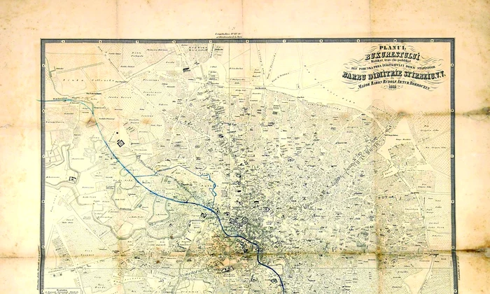 „Planul Bukureștului“ la 1852 (© Muzeul Militar Național „Regele Ferdinand I“)