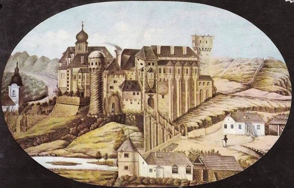 Castelul Corvinilor, desen de epocă (© Muzeul Castelul Corvinilor)