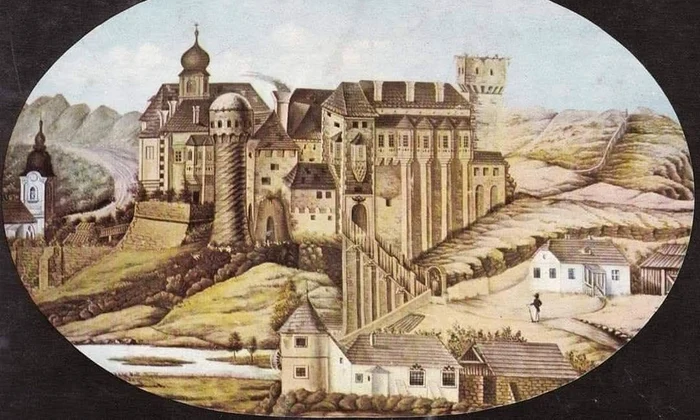 Castelul Corvinilor, desen de epocă (© Muzeul Castelul Corvinilor)
