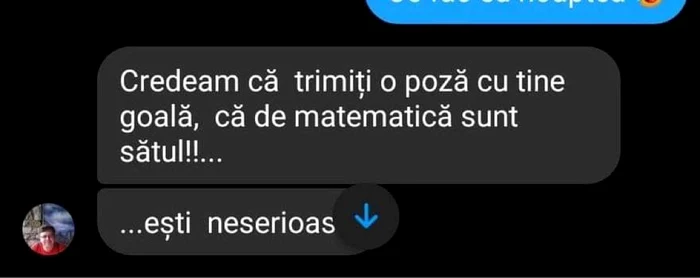 Unul dintre mesajele trimise de cadrul didactic