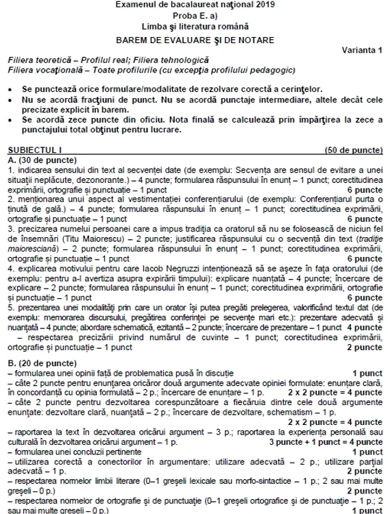 La profilul real, au avut de conceput un eseu referitor la un text poetic aparținând autorilor George Bacovia sau Lucian Blaga