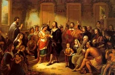 Pocahontas şi John Rolfe, căsătoria care a oprit războiul cu indienii jpeg