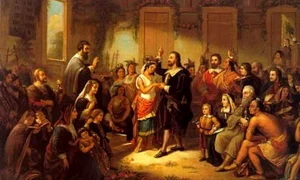 Pocahontas şi John Rolfe, căsătoria care a oprit războiul cu indienii jpeg