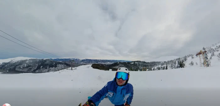 Straja are cea mai lungă pârtie de schi din România, de 8,2 km. Foto: captură video Marius Fodoran