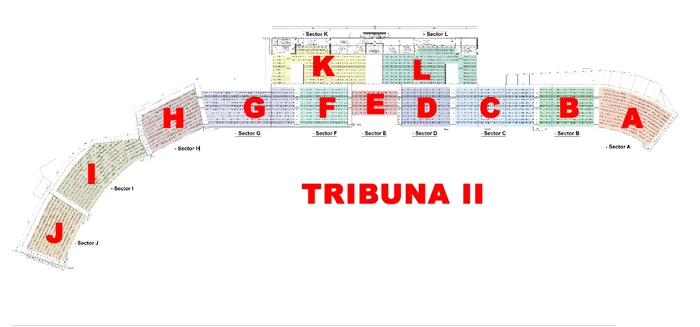 Schema tribuna II, „Eugen Popescu”. FOTO AFC Chindia