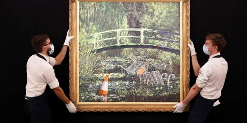 Show Me the Monet lucrarea lui Banksy la licitatie FOTO Profimedia