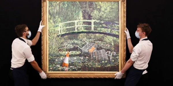 Show Me the Monet lucrarea lui Banksy la licitatie FOTO Profimedia