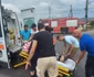 Victimele dintr-un autoturism răsturnat ajutate de sportivii ISU Vâlcea care se îndreptau spre o competiţie Foto ISU Vâlcea