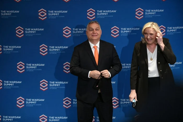 Viktor Orban si Marine le Pen FOTO EPA-EFE