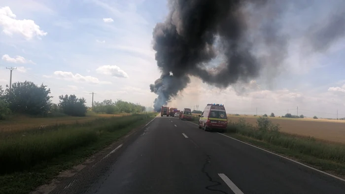 Traficul este blocat FOTO: ISU Brăila