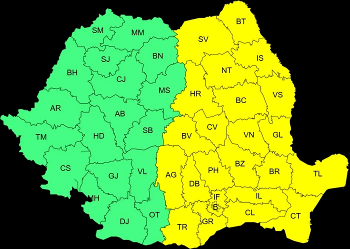 Hartă avertizare ANM