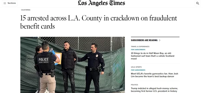 Unul din suspecții arestați de polițiștii și agenții Serviciului Secret SURSA Los Angeles Times