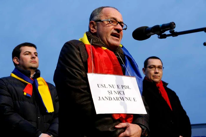 Sorin Roşca Stănescu, la mitingul USL din ianuarie 2012 FOTO Mediafax