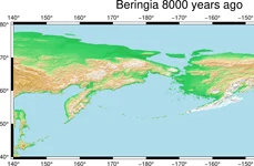 Beringia, în urmă cu 8.000 de ani (© Wikimedia Commons)