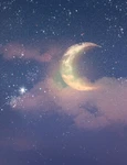 beautiful night sky background with half moon stars jpg
