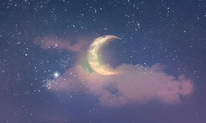 beautiful night sky background with half moon stars jpg