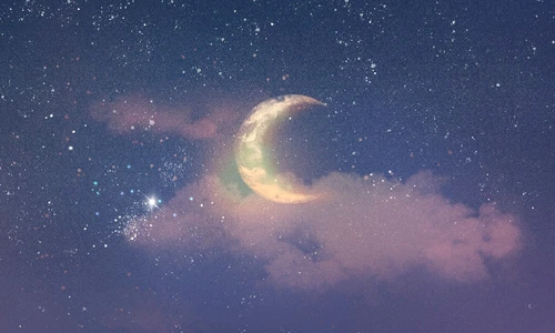beautiful night sky background with half moon stars jpg
