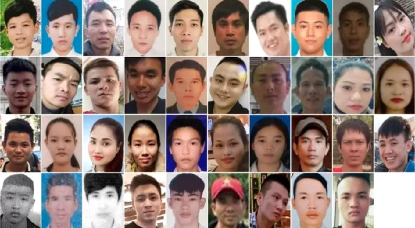 Cei 39 de migranți din Vietnam care au murit în camionul frigorific FOTO stiridiaspora.ro
