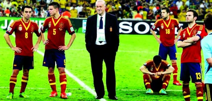 Naţionala Spaniei, formată în majoritate din jucători de la Real şi Barcelona, a pierdut cu 0-3 în faţa Braziliei, în finala Cupei Confederaţiilor. FOTO: Reuters