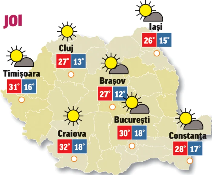 Prognoza meteo 16 iulie anunță că temperaturile sunt în creștere