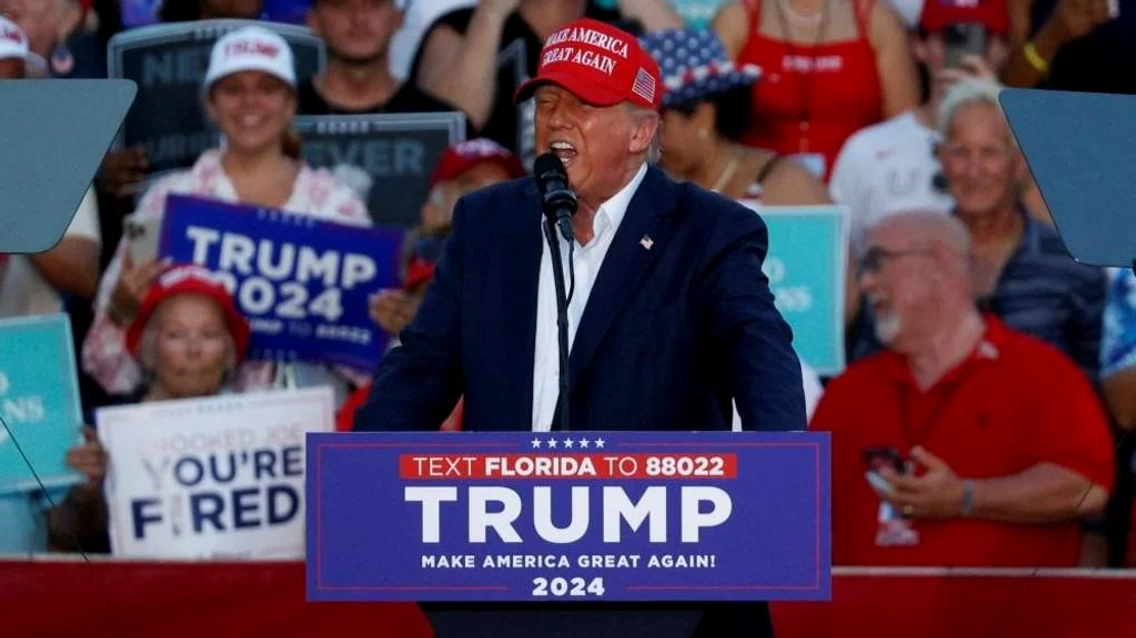 Trump la mitingul electoral. FOTO: Getty Images