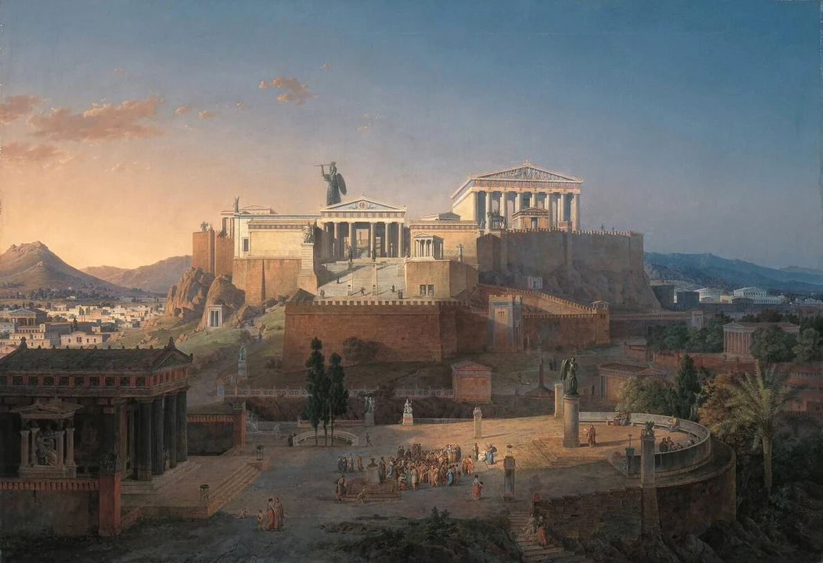 Acropola din Atena, imaginată de Leo von Klenze într-o pictură din 1846