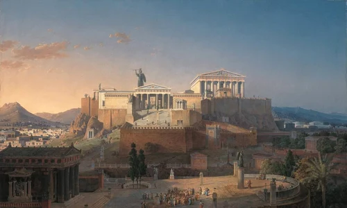 Acropola din Atena, imaginată de Leo von Klenze într-o pictură din 1846