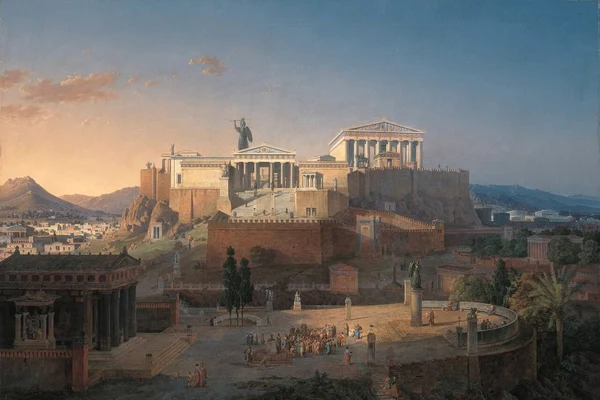 Acropola din Atena, imaginată de Leo von Klenze într-o pictură din 1846