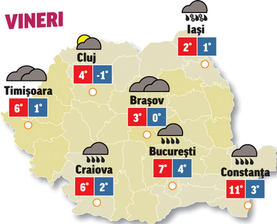 Prognoza meteo 27 noiembrie ne anunță că vremea rămâne rece în continuare
