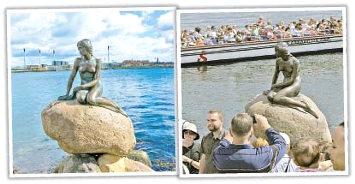 Danemarca  Mica Sirenă, din Copenhaga, este asaltată constant de mii de turişti şi nimeni nu reuşeşte să facă o poză jpeg