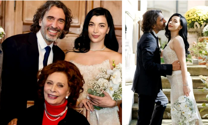 Sophia Loren fiul și nora ei FotoJet jpg