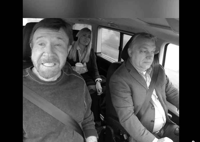 Viktor Orban și actorul Chuck Norris, la Budapesta FOTO: captura video