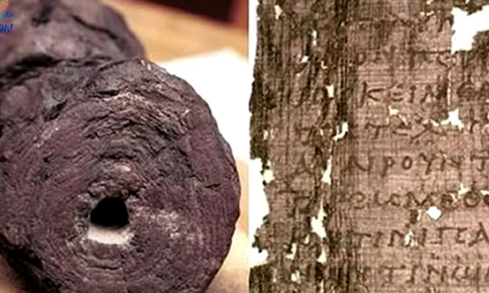 Cercetătorii americani speră să descifreze un pergament vechi de 2000 de ani, îngropat de erupţia vulcanului Vezuviu png