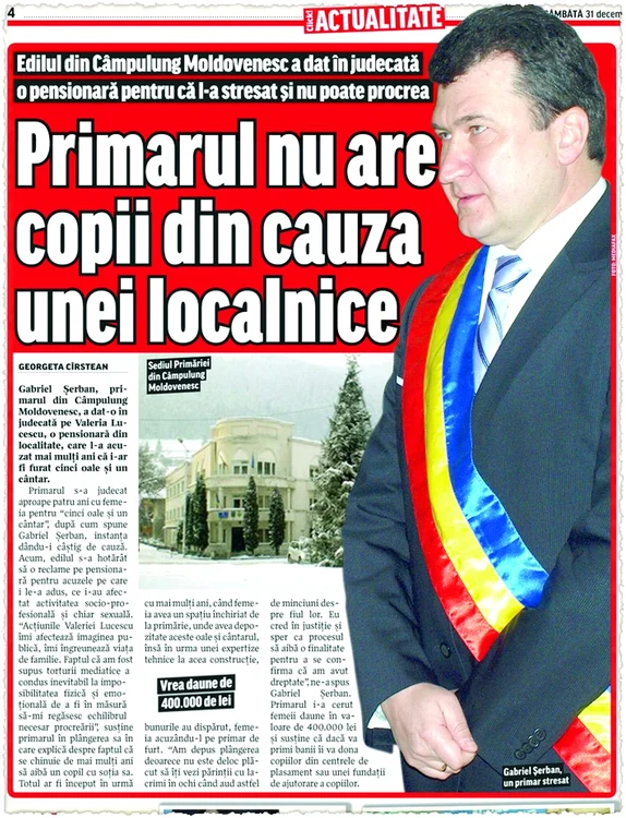 La sfârşitul anului trecut,  Click! a relatat despre ciudata  cerere depusă de primar