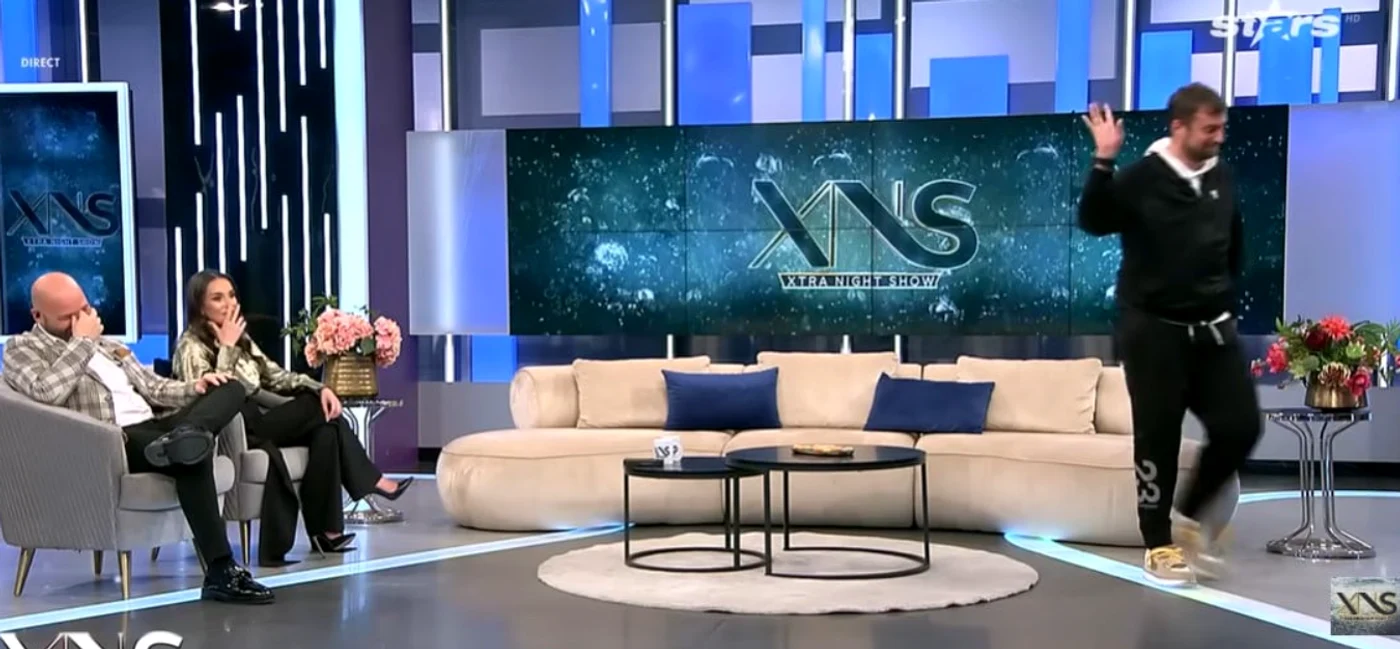 Gabi Tamaș, derapaj în direct  Foto/ Captură „Xtra Night Show”