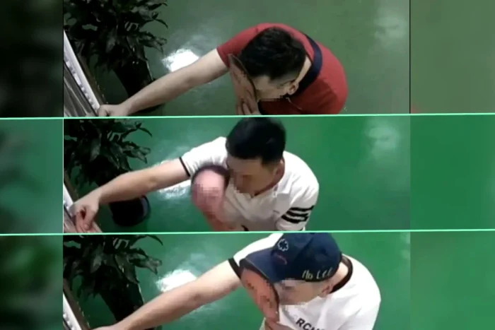 Abaterea a fost surprinsă de o cameră de supraveghere instalată deasupra aparatului de SCMP / Douyin