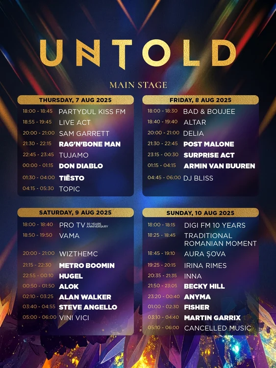 Organizatorii unuia dintre cele mai mari festivaluri din lume anunță lista artiștilor care vor ajunge la ediția aniversară UNTOLD X