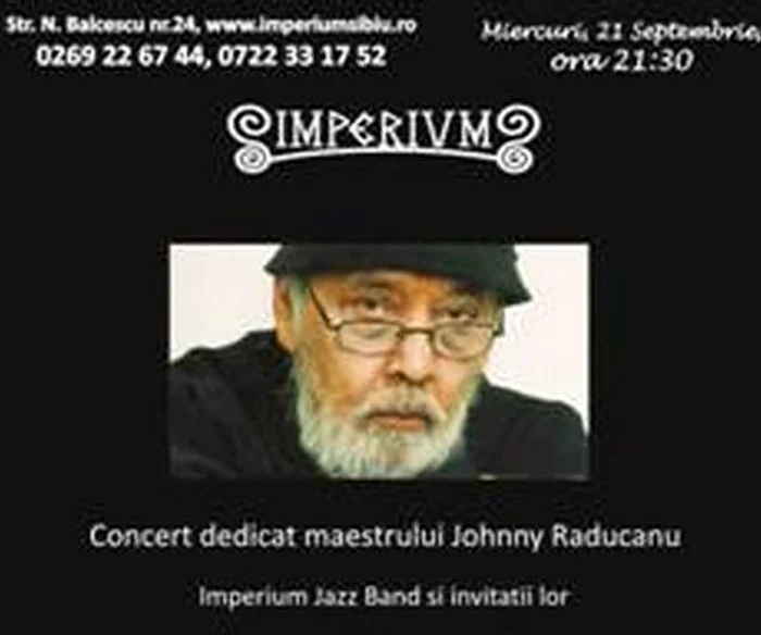 Seară dedicată maestrului Johnny Răducanu la Sibiu