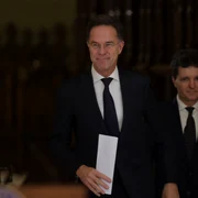 Nicușor Dan și Mark Rutte susțin declarații comune de presă după întâlnirea de la Palatul Cotroceni. FOTO Inquam Photos / George Călin
