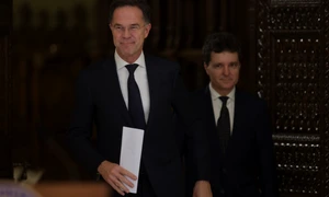 Nicușor Dan și Mark Rutte susțin declarații comune de presă după întâlnirea de la Palatul Cotroceni. FOTO Inquam Photos / George Călin