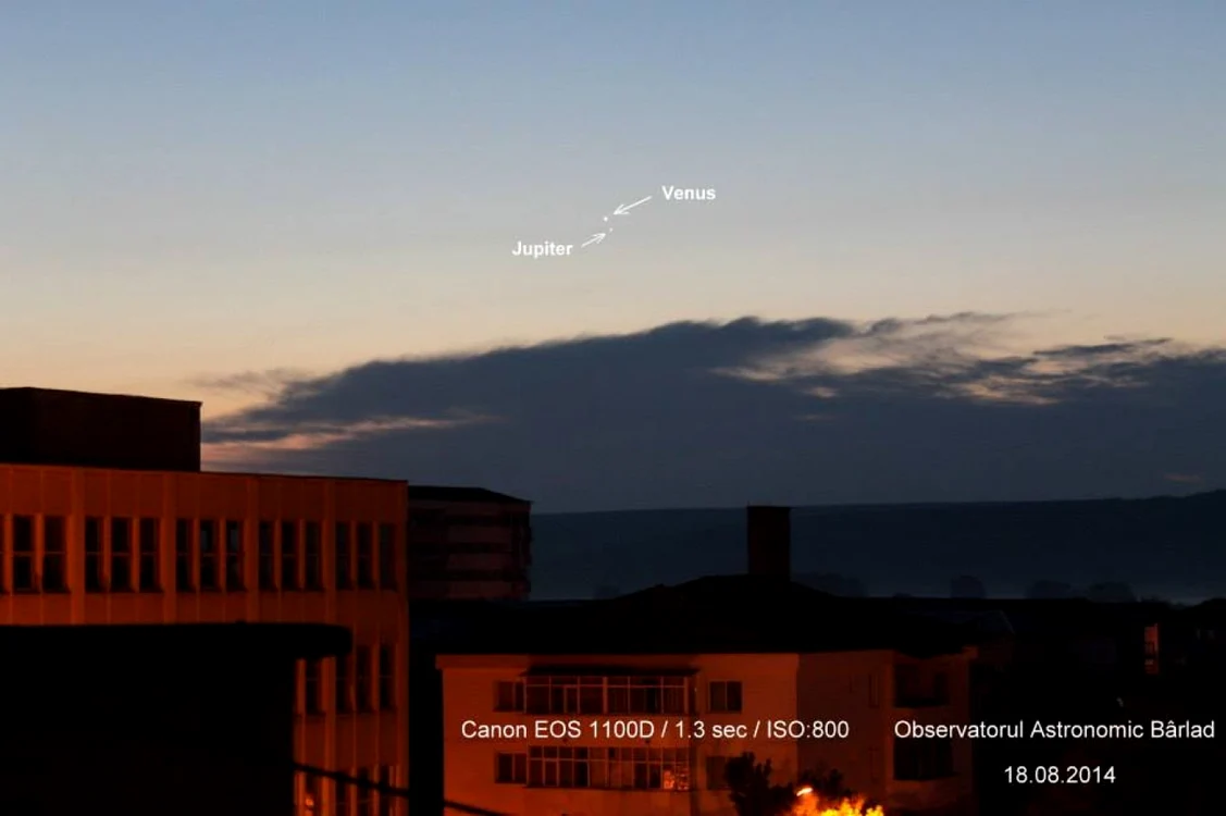Conjuncţia Jupiter-Venus FOTO Ciprina Vîntdevară Astro Bârlad