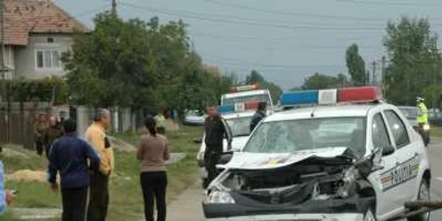 Masina politiei s-a rasturnat (Foto arhiva)