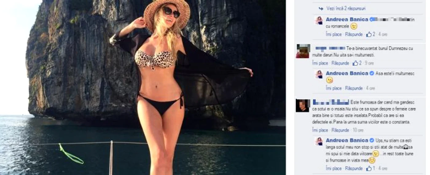 Andreea Bănică l-a asigurat pe fanul ei că totul merge bine în căsnicia cu Lucian